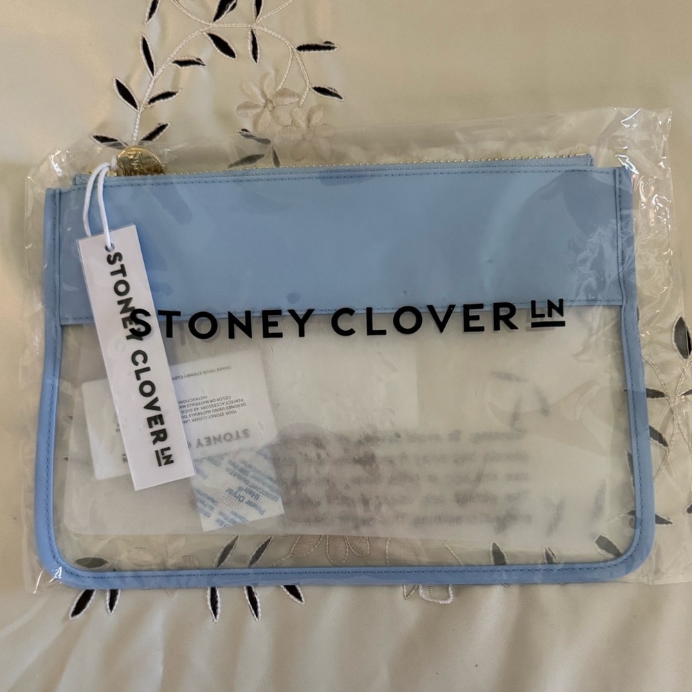 Stoney Clover Lane Periwinkle Clear Flat Pouch
